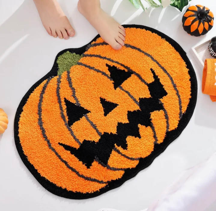 Черная Паутина Тыква Призрак Хэллоуин Ковер Для Ванной Комнаты Украшения