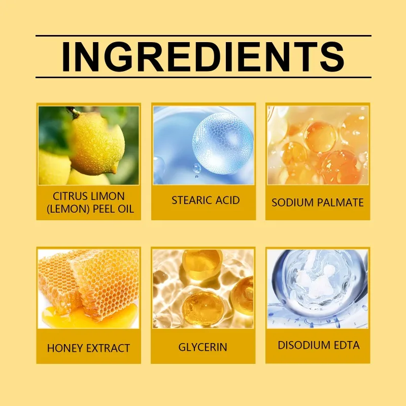 Мыло из медового лимонного масла Нежное очищающее мыло для смягчения мыла