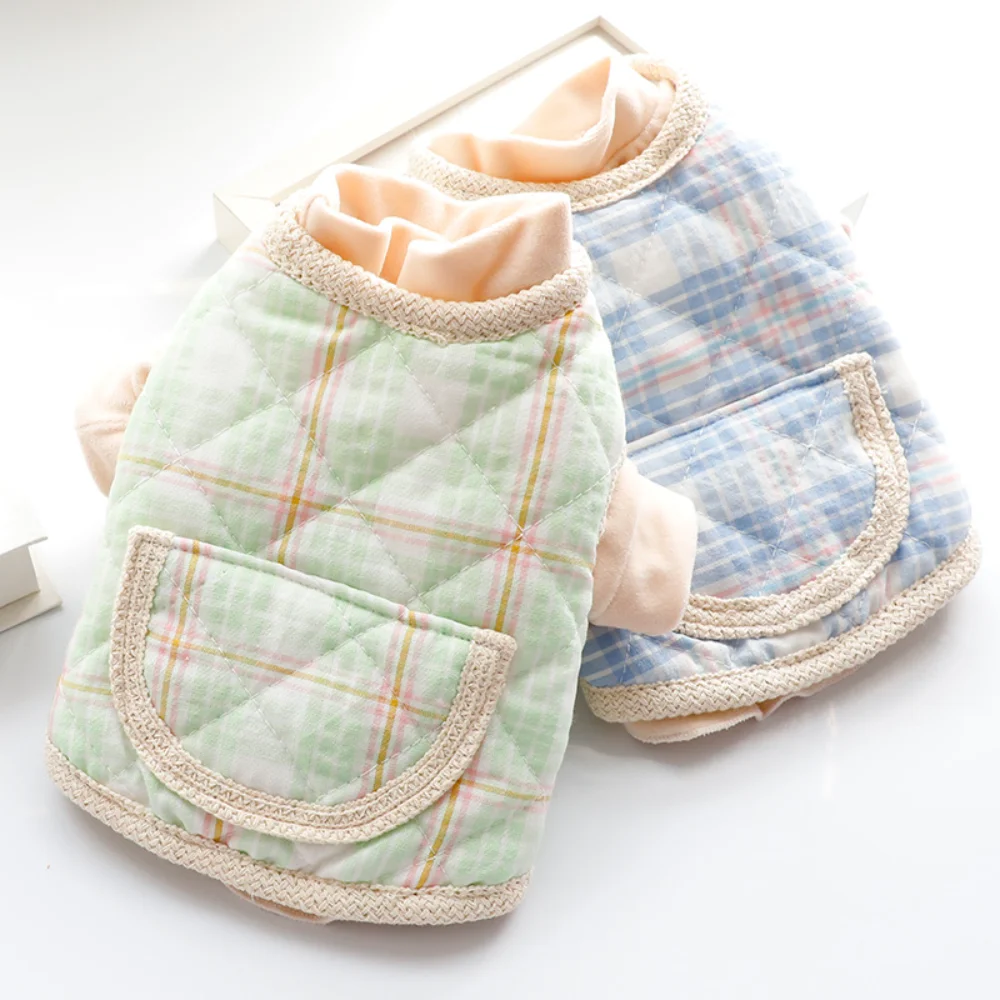 

Pet Clothes Winter Autumn Warm Sweater Cat Fashion Plaid Coat Small Dog Wool Jacket Puppy Cute Sweatshirt Chihuahua Dachshund