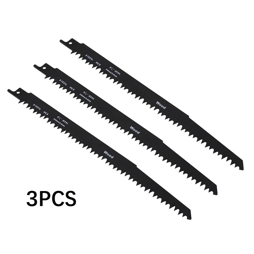 

3PCS S1531L HCS Reciprocating Saw Blade 5TPI Multitool Jig Saw Multi Cutter Blade Wood Cutting Disc Woodworking Tool