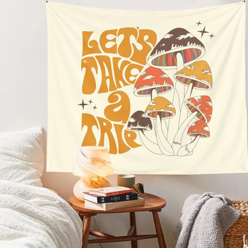 

Mushroom Large Tapestry Wall Hanging Backdrop Home Decor Girls Room Aesthetic Abstract Trippy Tapestry Dorm Fantasy Tablecloth