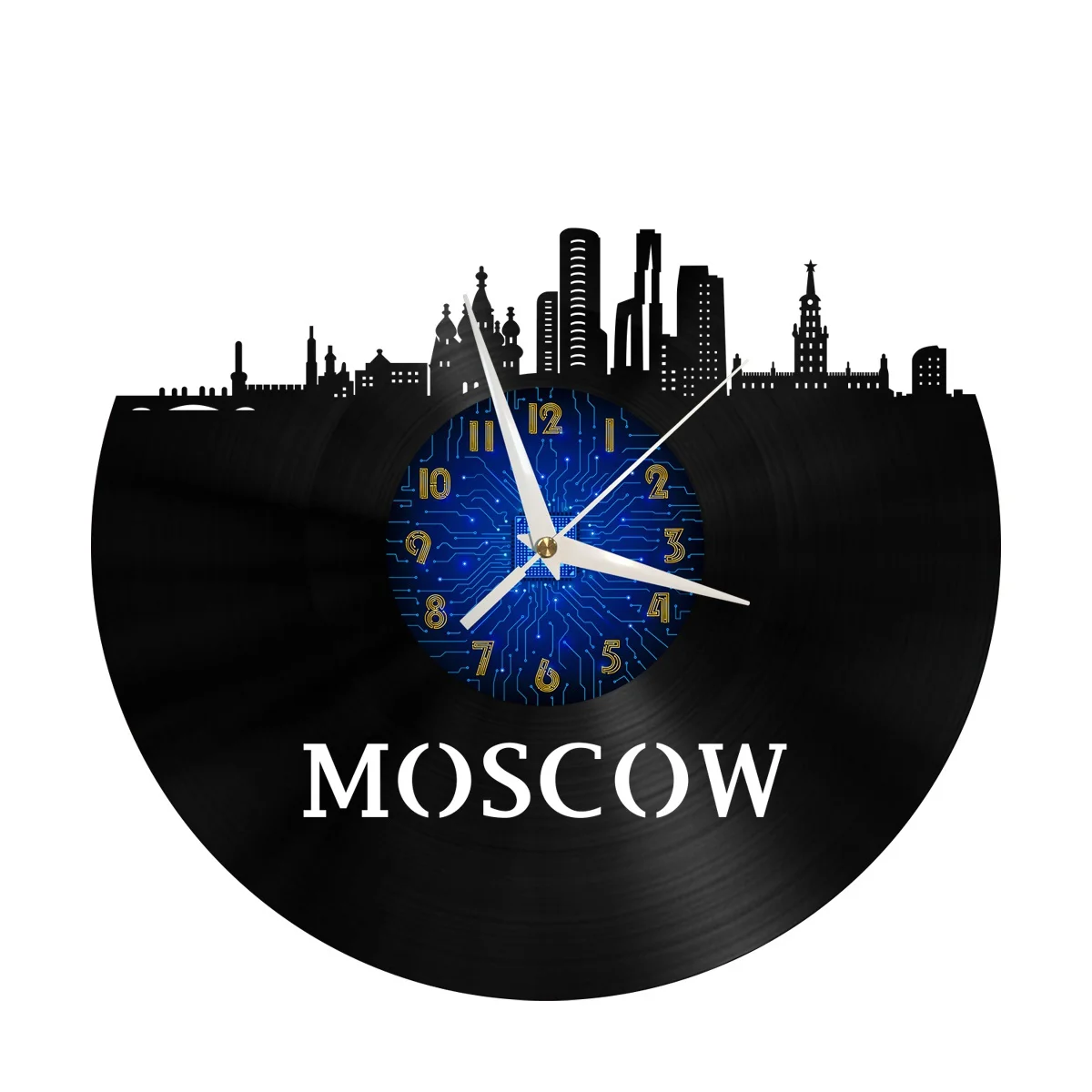 

Moscow Vinyl Wall Clock, Vinyl Record Clock Wall Art Silent & Non-ticking