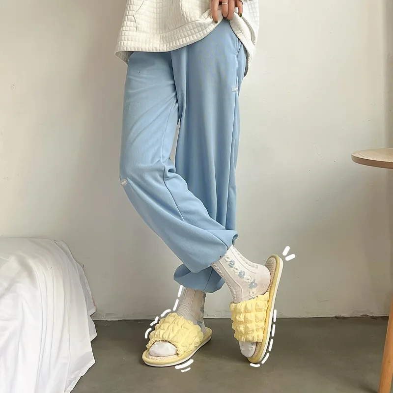 Ins Linen Slippers Thick Bottom Bubble Girl Warm Slippers Home Cotton Linen Soft Bottom Slippers Shoes Women Comfortable Fashion