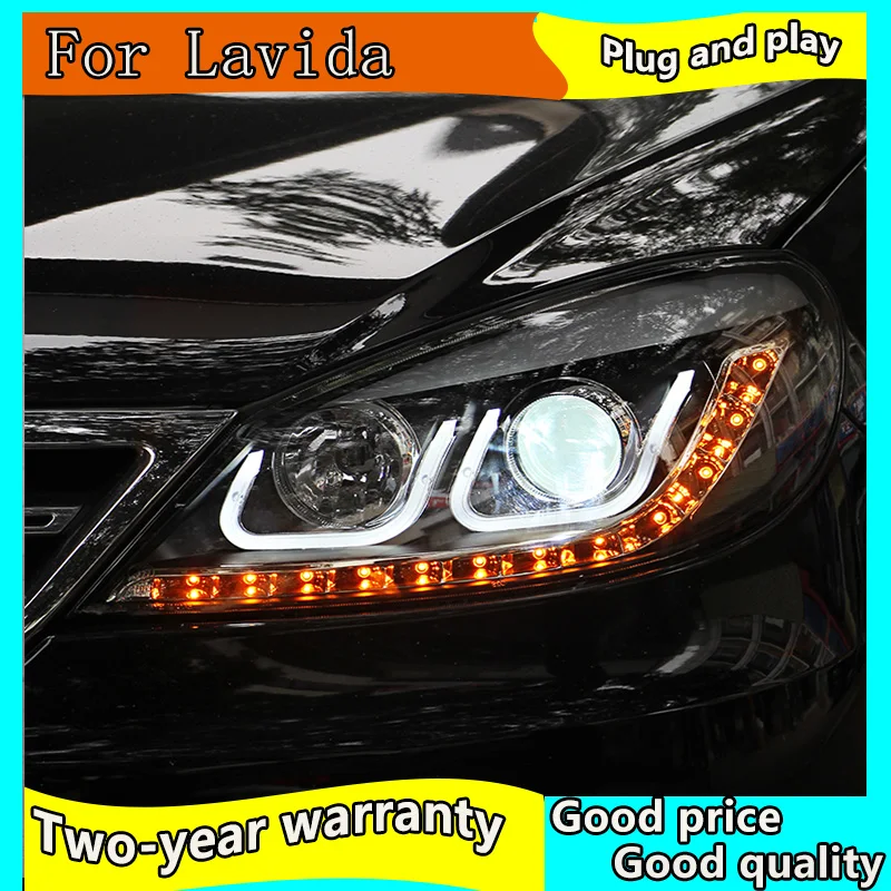 

Car Styling For VW Lavida Headlights 2008-2011 New Lavida LED Headlight LED DRL Head Lamp LED Low Beam High Beam Accessories
