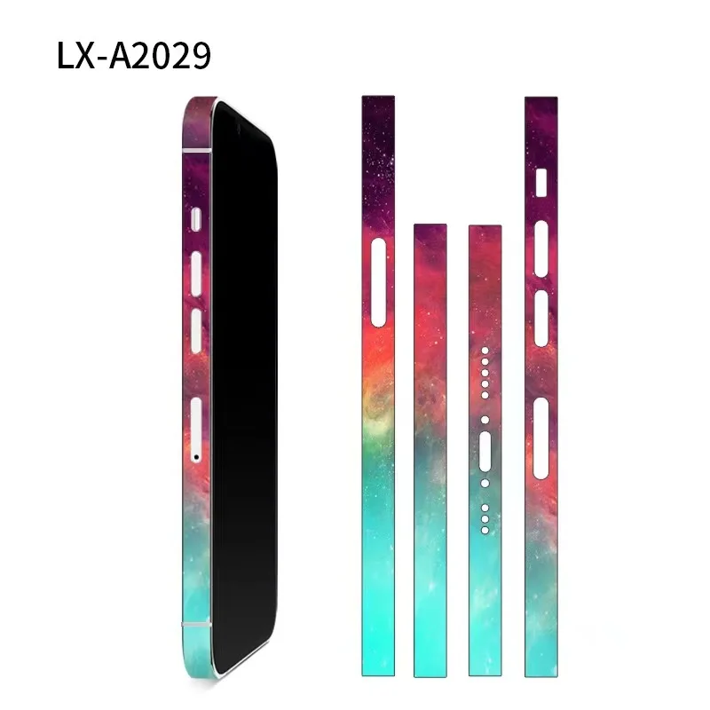 

Hot 3M Stickers For iPhone 14 13 Pro Max 12 Mini 13 Pro Decal Skin Aurora Design Material Side Film Protector Sticker