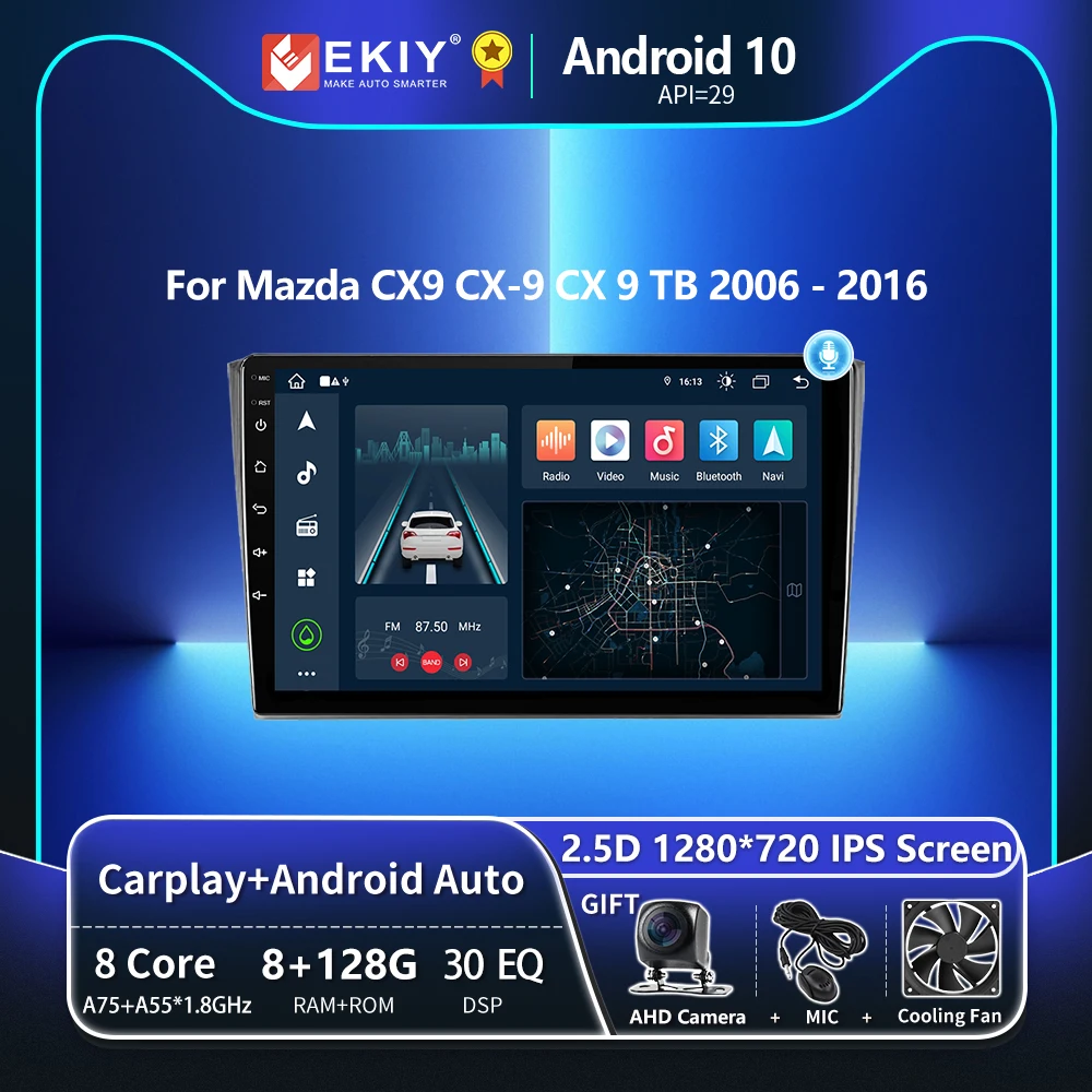 

EKIY T8 8G 128G Автомагнитола или Mazda CX9 CX-9 CX 9 ТБ 2006 - 2016 Навигация GPS Стерео Авто Android Мультимедийная система Магнитофон Carplay Wireless No 2 Din DVD Player Головно...