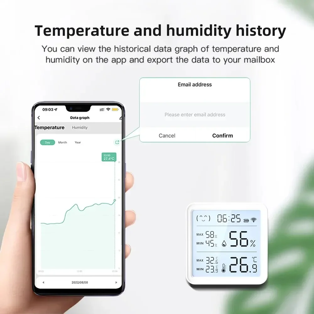 Датчик температуры и влажности Tuya Wi-Fi