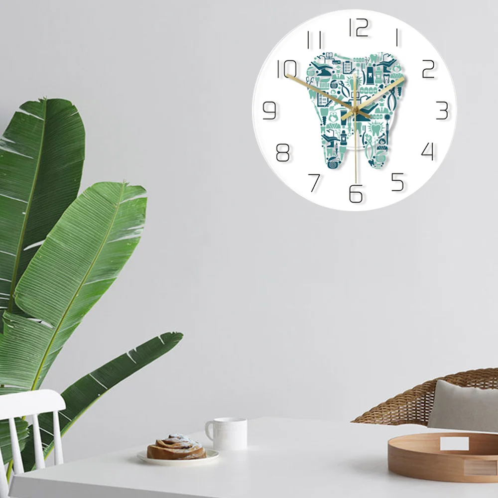 Красочные настенные часы для стоматологической клиники акриловые Подвесные