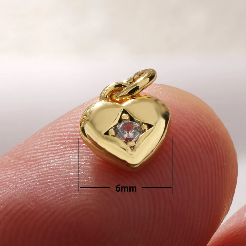 Медные позолоченные подвески в форме сердца мини-серьги кулон сделай сам розовый