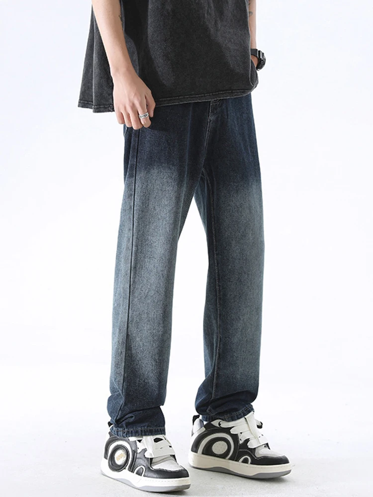 Spring and Autumn Men's New Gradient Jeans Men's Fashion Trend Men's Trousers Casual Straight Pants Men Jeans Y2k Clothes Pants