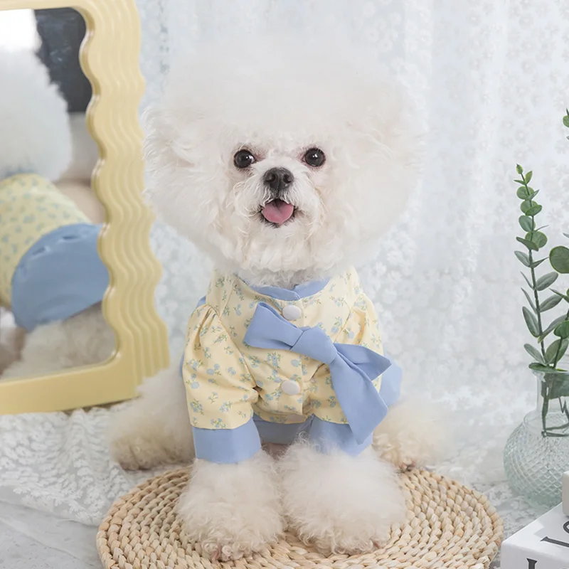 

1/Set Cute Summer Floral Suspender Skirt Pet Clothing Dogs Dress Dog Clothes Costume French Bulldog Print Cute Summer Dogs Vest