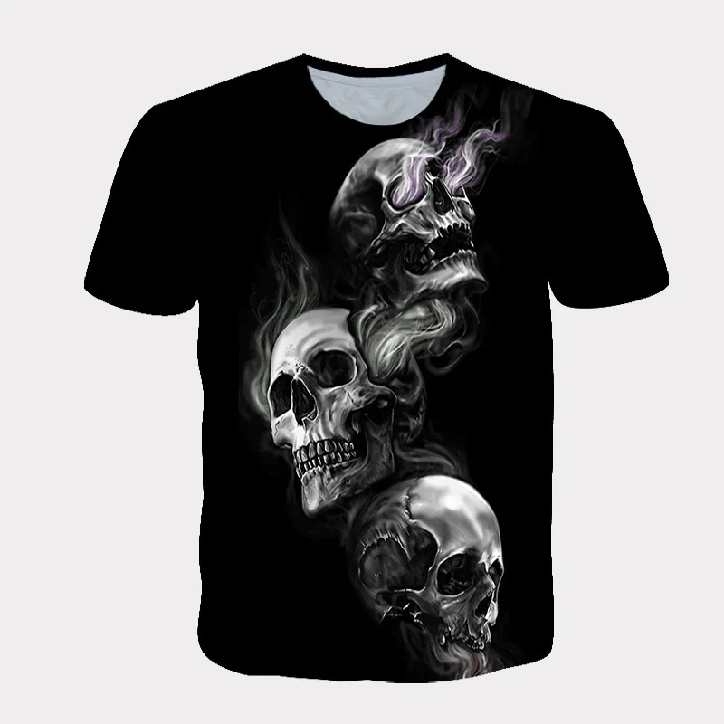 

Horror Tv Series Wlking Dead Men 3D Skull Printed T-shirt Summer Personality Women Clothing Oversized Casual Short Sleeve Tee