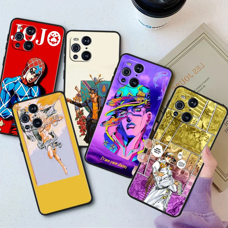 

JoJo Bizarre Adventure Phone Case For OPPO Find X5 X3 X2 K10 F21S F21 F9 F7 F5 Neo Pro Lite Black Silicone Soft Cover
