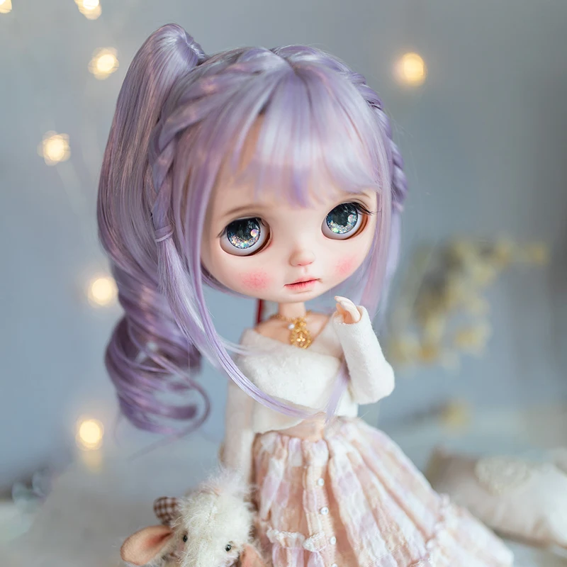 

BJD Doll Wig For Blythe Size Dolls Accessories Wig Toy Tress High Temperature Silk Double Ponytail Micro-Roll Girls Doll