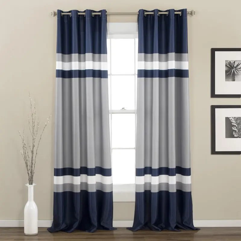 

Stripes Grommet Room Darkening Curtain Set, 52.0" x 84.0" 2 Panels