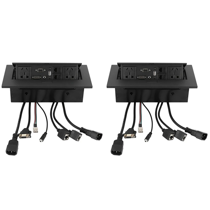 

2X K514 Standard Multimedia Desktop Universal Power Tabletop Socket HDMI HD Office Conference Socket