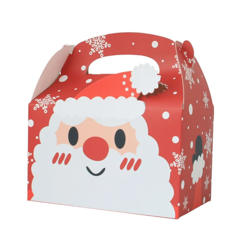 

Christmas Kraft Paper Gift Box Santa Claus Cookies Candy Cake Portable Packaging Boxes Xmas Navidad Decor New Year Party Favors