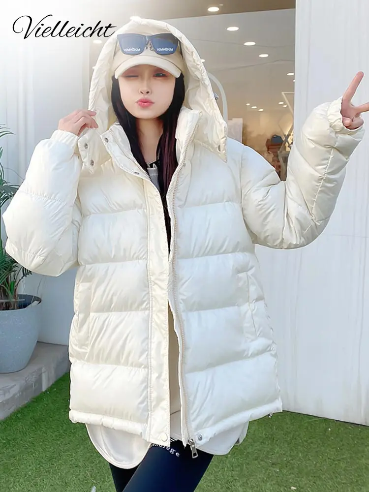 Vielleicht 2023 Cotton Padded Hooded Parkas New Down Winter Jacket Women Thick Warm Parkas Female Puffer Jacket Coat Outerwear