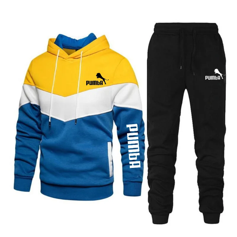 2021New Men's Autumn Winter Sets Zipper Hoodie+Pants Pieces Casual Tracksuit Male Sportswear Brand Clothing Sweat Suit