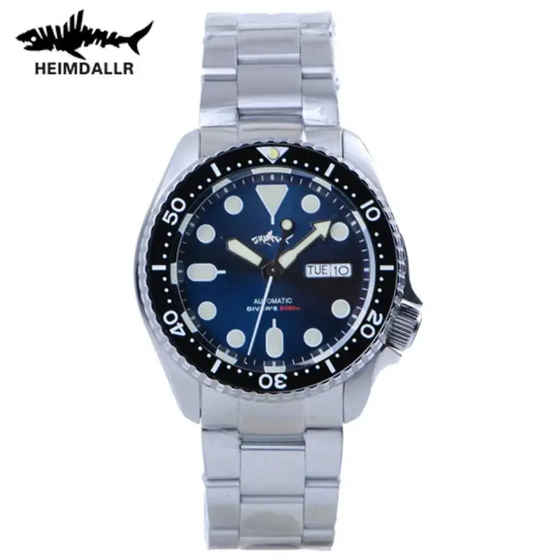 Мужские часы HEIMDALLR SKX007 для дайвинга NH36, автоматические механические наручные часы с подсветкой, Водонепроницаемость 200 м, Роскошный Сапфир Sharkey