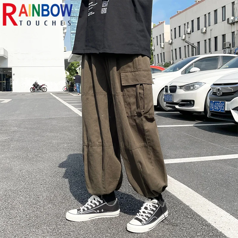 

Rainbowtouches Cargo Pants Big Pocket High Street Fashion Hip Hop Tide Card Trousers Men Loose Leggings Pant Superior Quality