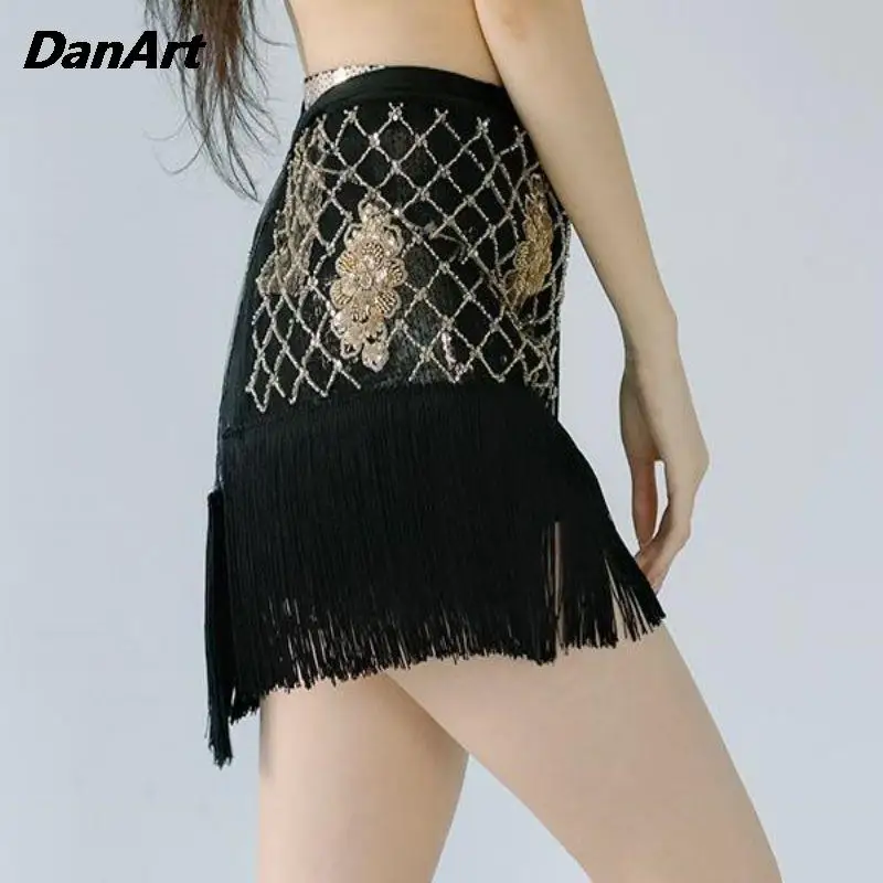 Юбка-шарф для танца живота женская элегантная юбка с вышивкой бисером и