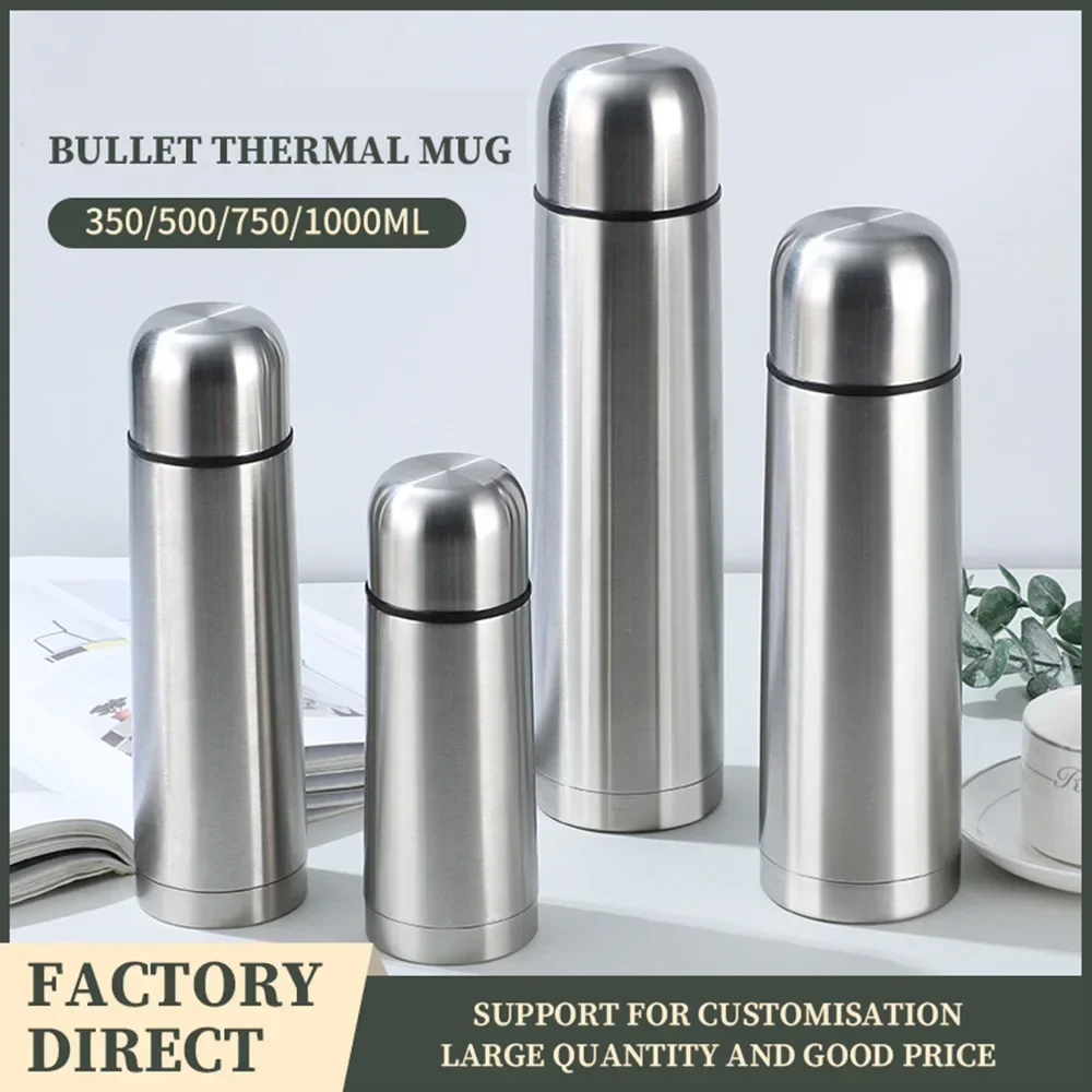 Термос для воды 1000 мл термобутылка из нержавеющей стали с крышкой Термокружка