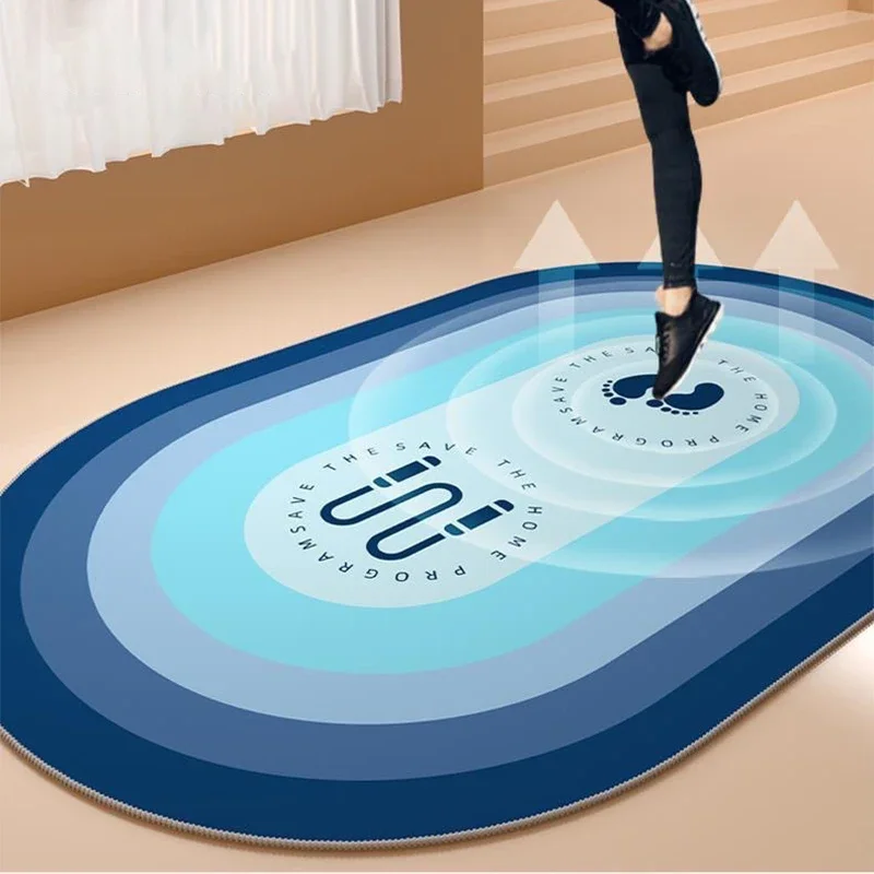 

Jump Rope Yoga Mats Shock-absorbing Soundproof Floor Mat Elliptical Rainbow Dancing Rug Non-slip Fitness Home Cartoon Carpet 러그