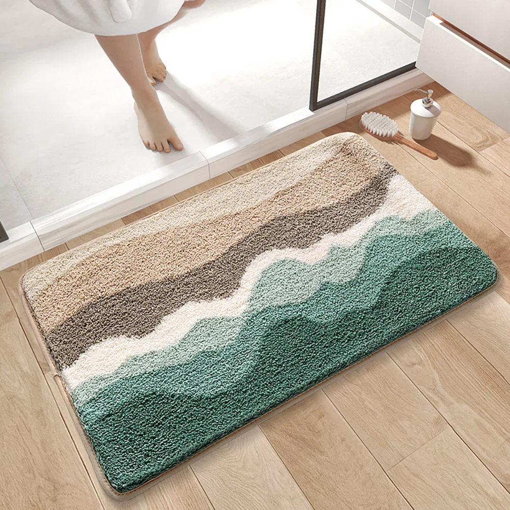 

Bath Mats Non-slip Shower Moss Mat Modern Style Foot Mats Thick Bath Rug Water Absorbent Shaggy Floor Carpet House Decor Carpet