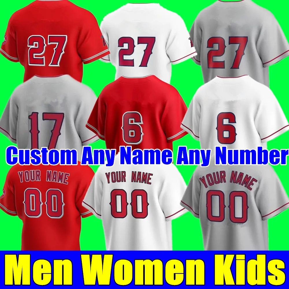 

2022 New Custom Any Name Any Number Men Women Youth Kids Baseball Jersey Mike Trout Shohei Ohtani Stitched T Shirt