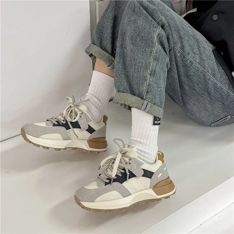 

NEW Flats Lace Up Designer Brown Platform Women's Sneakers Brand Women Sports Sneakers Tennis Female Vulcanize Shoes