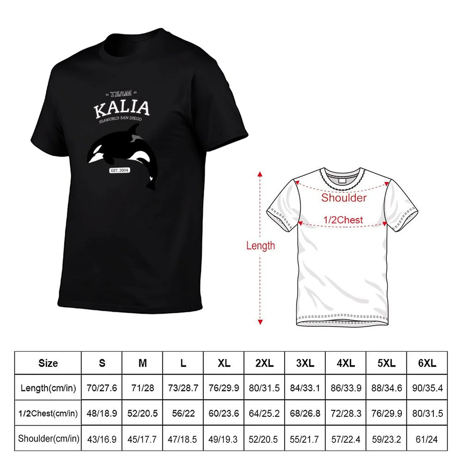 Team Shamu - футболка Kalia милые топы черные футболки для мужчин