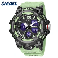 top brand smael men military watch digital waterproof dual display quartz sports wristwatch for male clock relogios masculino