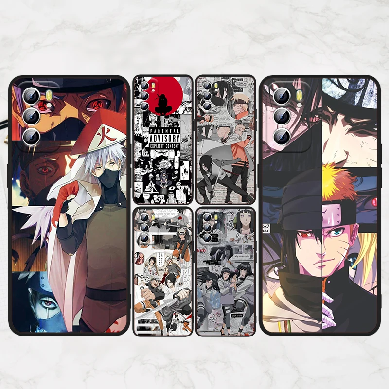 

Manga Style Naruto Art For OPPO Reno 7 6 5 4 3 SE Z F Pro Plus 4G 5G Black Phone Case Silicone Cover Soft Shell Funda Capa