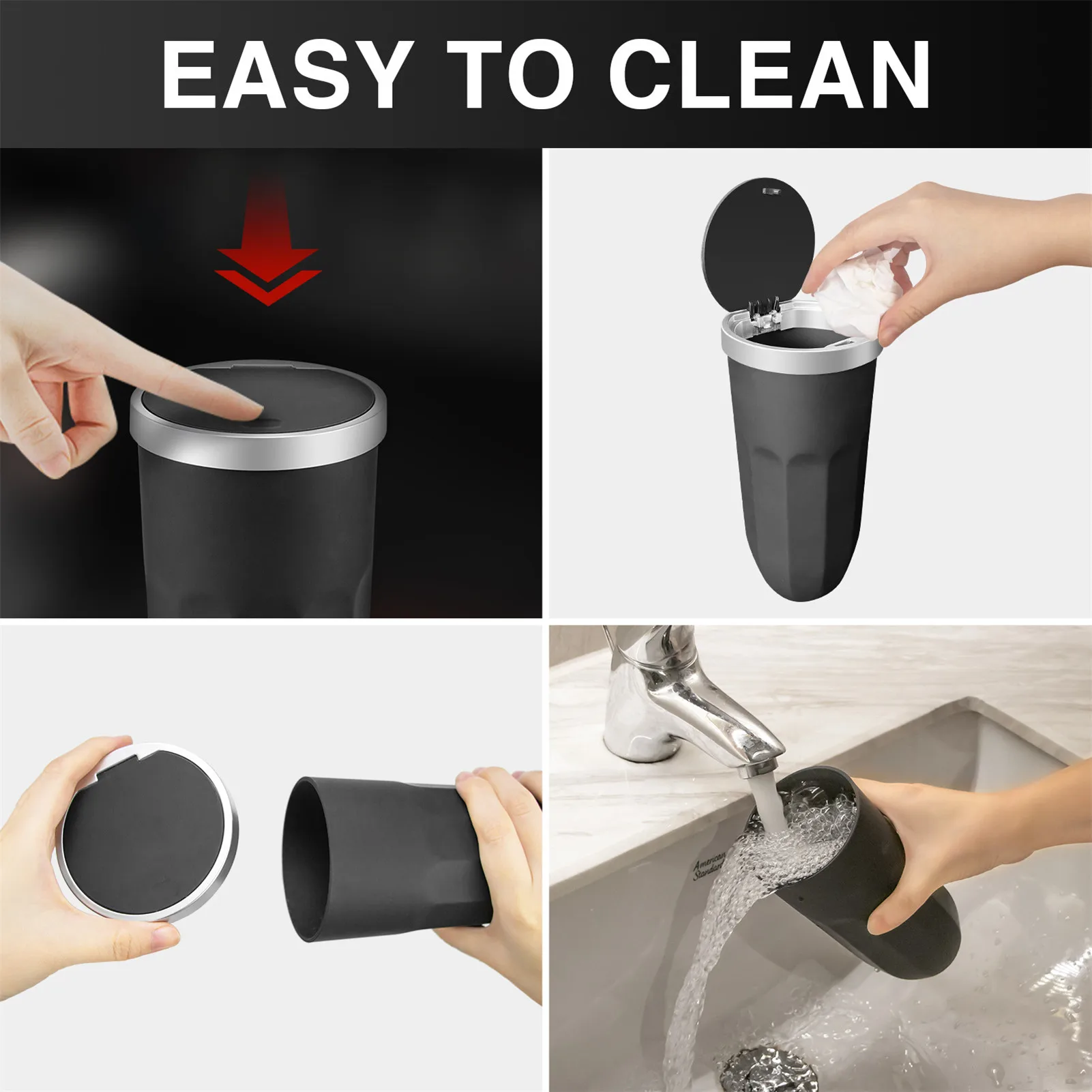 

Car Trash Can Cup Holder Trash Can For Car Cup Holder Automotive Garbage Cans Cup Holder Trashcan With Lid Leakproof For Office