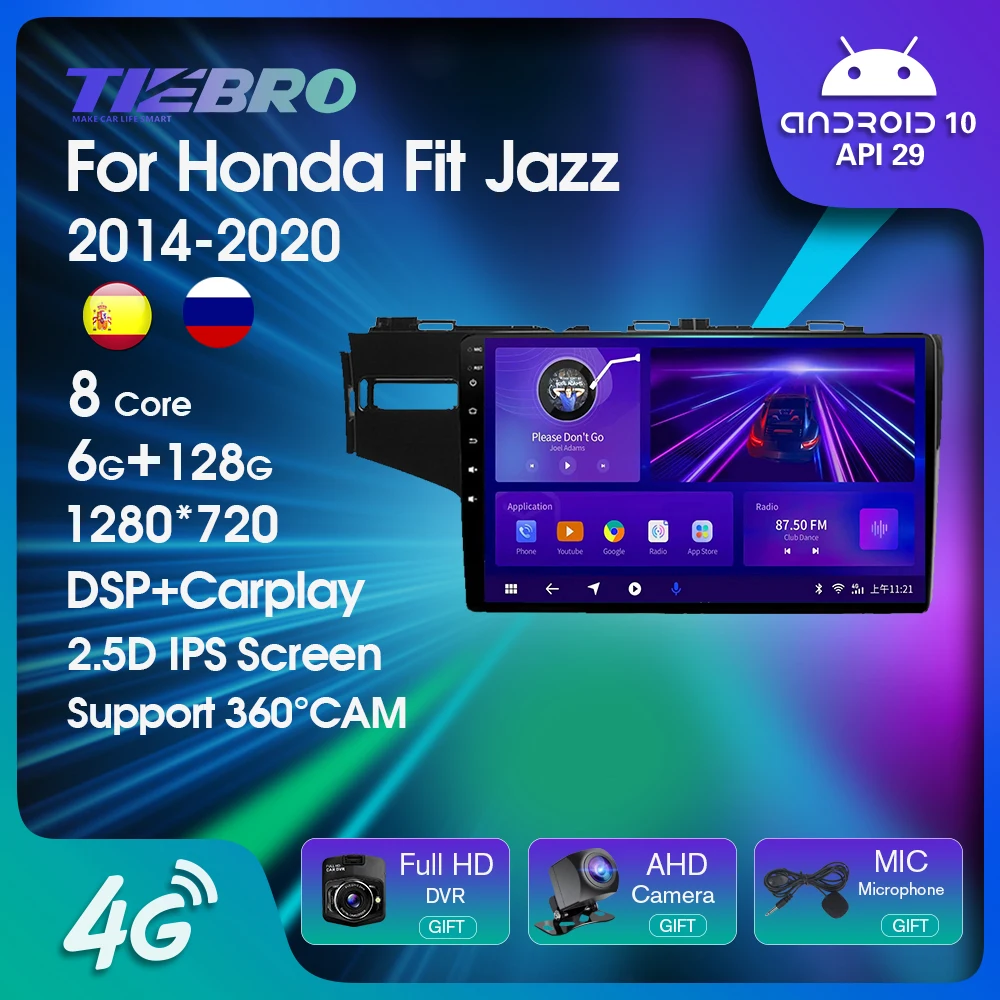 

Tiebro 2Din Android10 Car Radio For Honda Fit Jazz LHD 2014-2020 Caplay DSP GPS Navigation Autoradio Car Multimedia Video Player