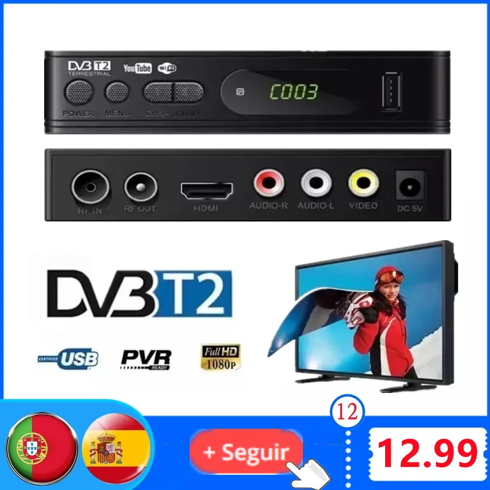 

Vendo-Linea Desde TV Digital DVB-T2, TDT 2 1080P, H.265, Youtube, Iptv, envío desde España TDT 2 con envío desde España, sin app