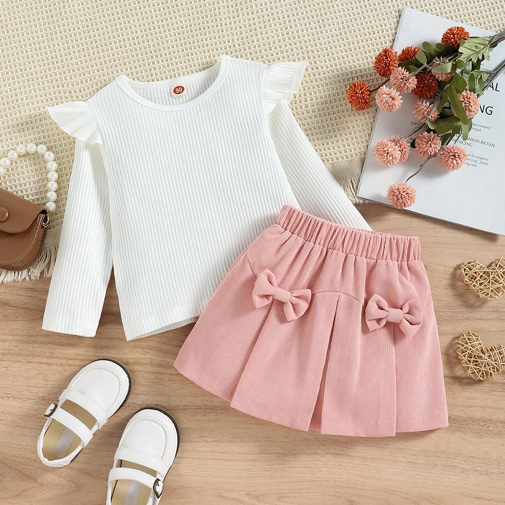 

1-5Y Newborn Infant Baby Girl Set Fashion Long Sleeve Button Tops Princess Dress for Girl Outfits Autumn Winter Kids Clothing