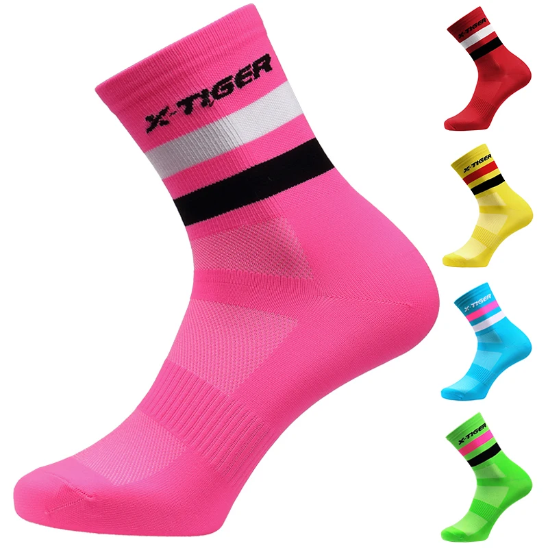 X-TIGER Women Men Professional Cycling Socks 7 Colors Road Bicycle Socks Outdoor Brand Racing Bike Compression Sport Socks