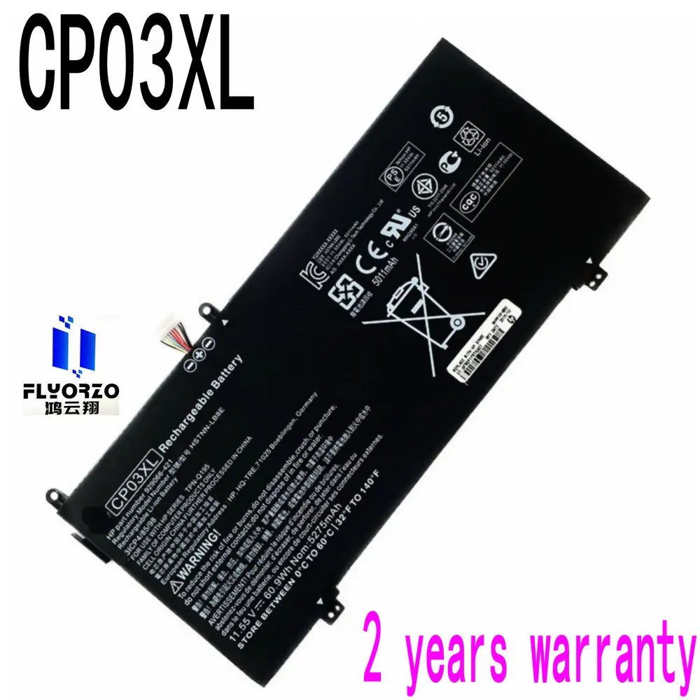 

Brand New High Quality CP03XL Laptop Battery For HP Spectre X360 HSTNN-LB8E TPN-Q195 13-AE002TU 929066-421 11.55V 5275mAh/60.9WH