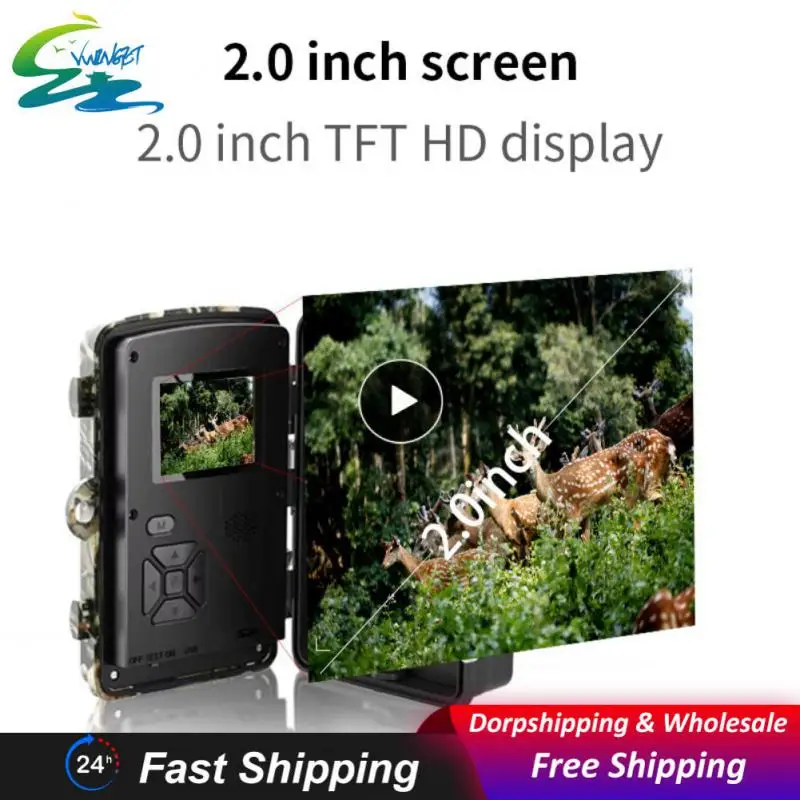 

12 Million Pixels Hunting Camera Waterproof Ipx6 Animal Camera Abs Powerful Video Performance Night Camera Lens