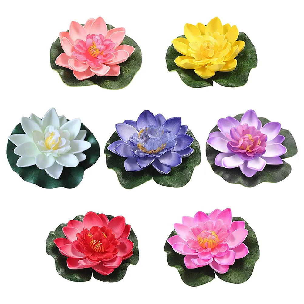 

Lily Lotus Water Pond Artificial Flowersponds Pool Outdoor Floatingpads Lilies Adornments Pad Decor Decorations Rose Table