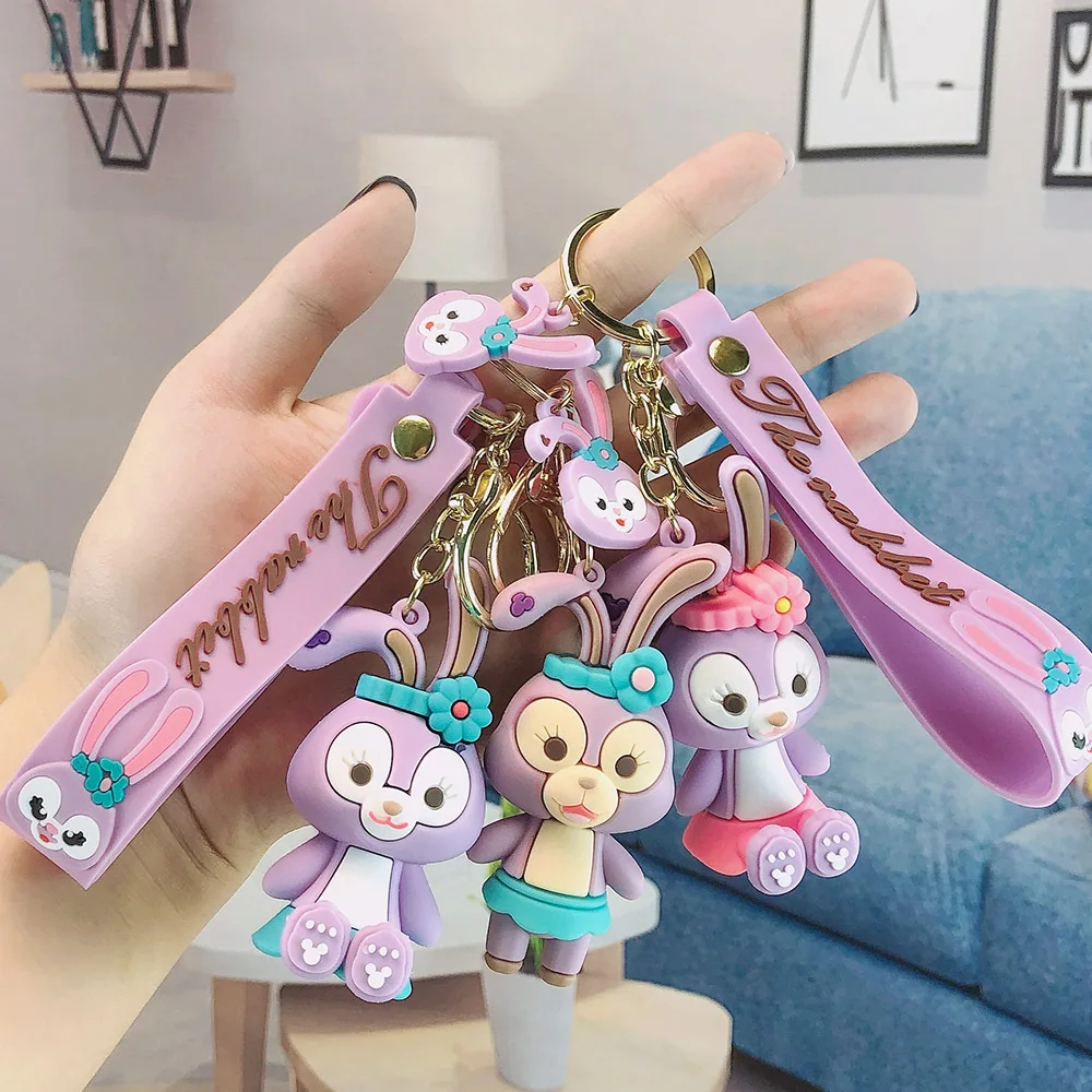 

Keychains Creative Girl Heart Cartoon Glue Dropping Pvc Star Pendant Doll Car Chain Couple Bag Pendant Key Chain