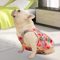 40hot pet dress floral printing breathable lantern bottom summer dog two legged clothes for summer