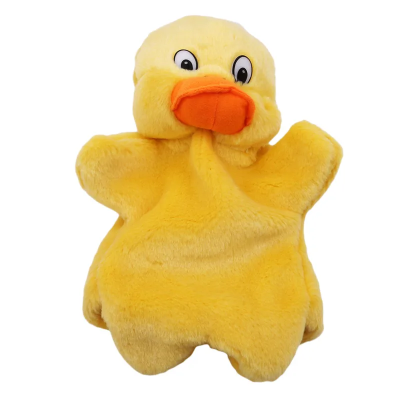 

New Kids Lovely Animal Plush Hand Puppets Childhood Soft Toy Duck Shape Story Pretend Playing Dolls Gift For Children