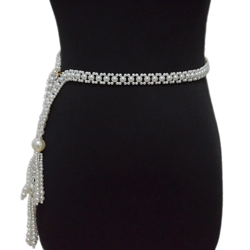 

Новый женский поясной ремень стильный жемчужный декоративный поясной ремень