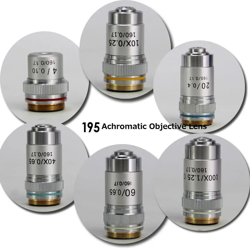1 шт. 4x 10x 20x ахроматический профессиональный биологический микроскоп объектив 40x