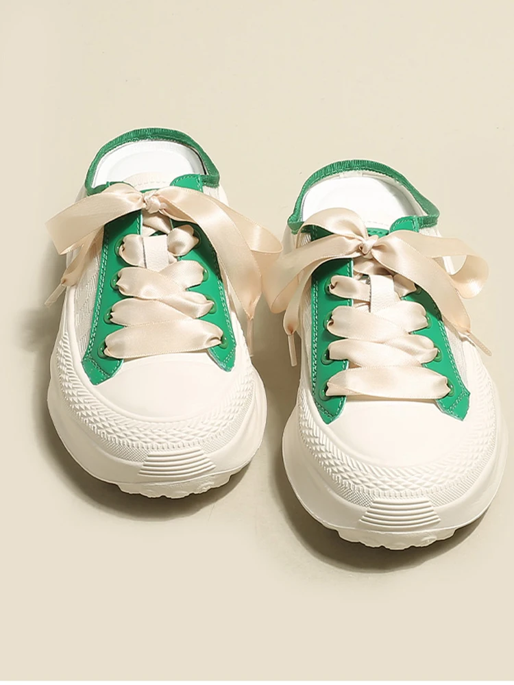 

Mules Women Shoes 2022 Summer New Casual Flats Canvas Sport Female Sandals Slipper Platform Wedge Sneakers Running Women Shoes