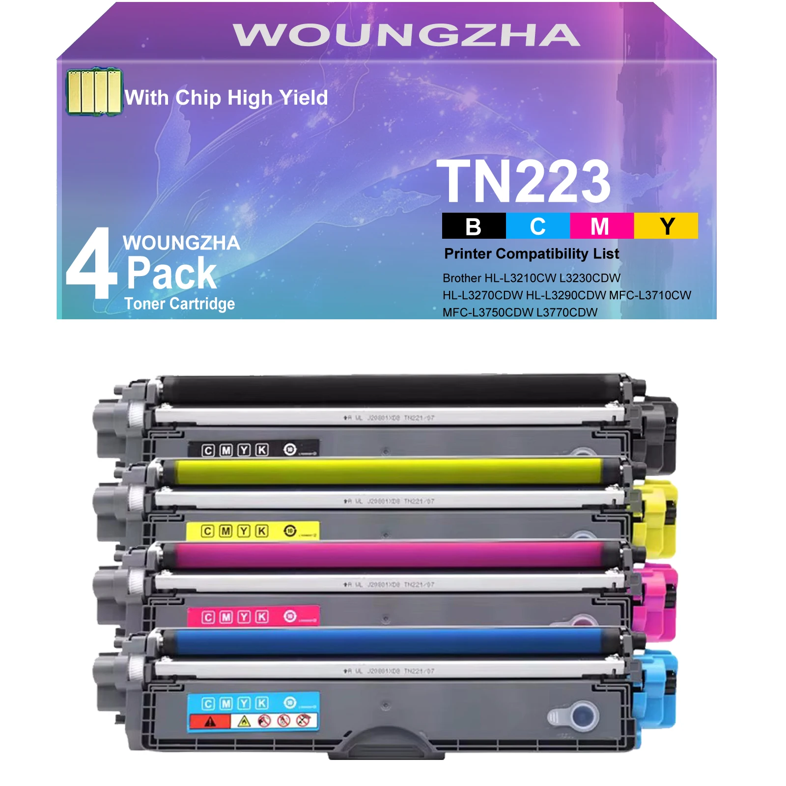 OGOUGUAN совместимый с TN223 TN227 тонер-картриджи на 3000/2300 страниц высокой яркостью