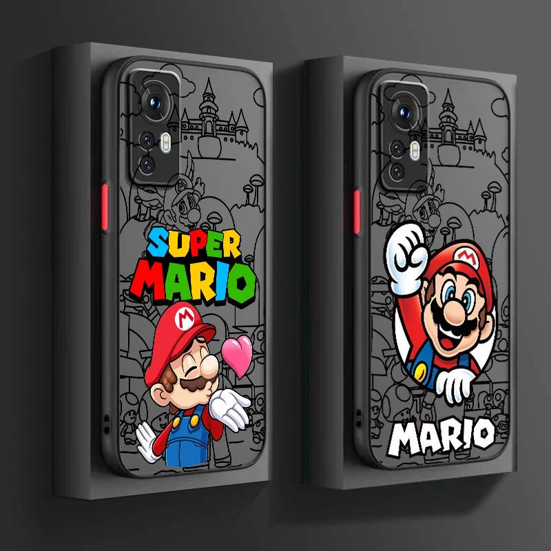 S-Supers MMarios милый мультяшный матовый полупрозрачный чехол для Xiaomi Mi 13 12 12T 11T 11 11i 10T 10